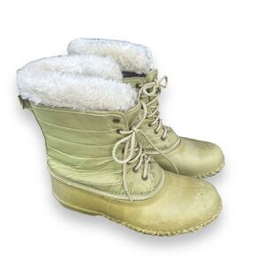Sorel Geneva Duck Snow Boots Olive Green Size 9